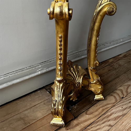 Early 20th Century Gilded Floating Wall Mounted Console Side Table